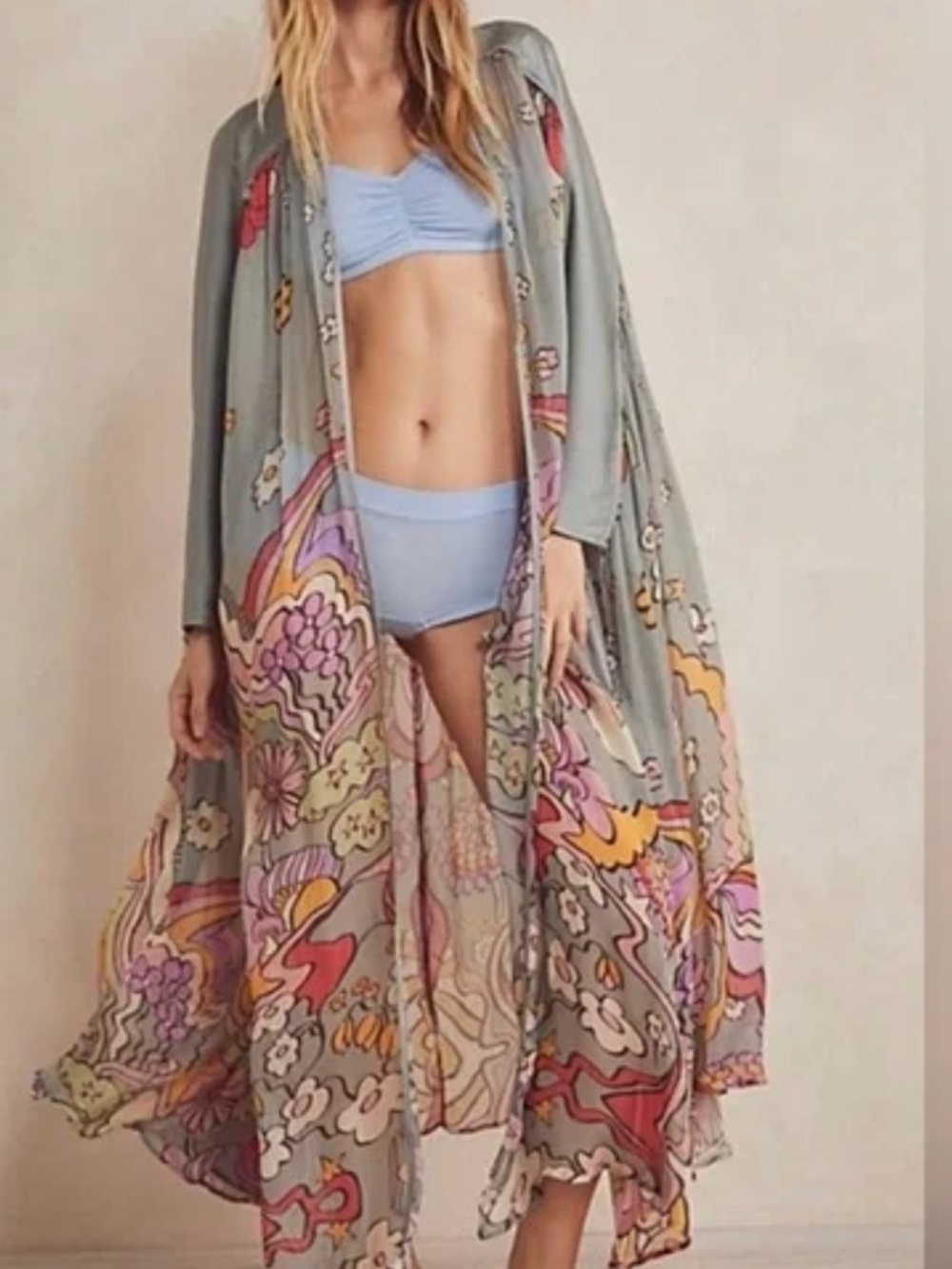Free People Monarch Kimono in Seafoam RARE One size - Picture 2 of 15